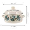 Enamel Pot with Two Handles and Flat Bottom view 2