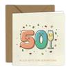 Birthday Card - Colorful 50s Design | Folded Card (15 x 15 cm) with Kraft Envelope view 1