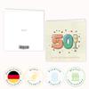 Birthday Card - Colorful 50s Design | Folded Card (15 x 15 cm) with Kraft Envelope view 2