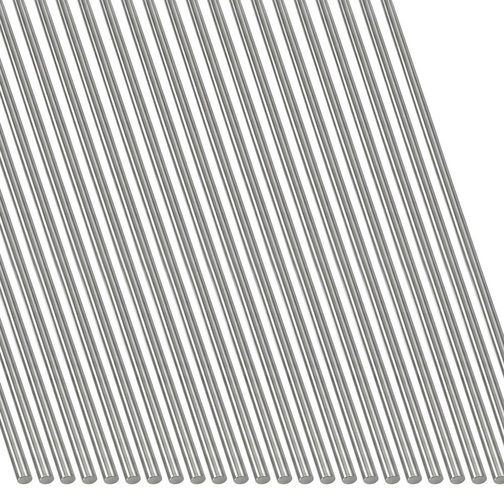 Rustark 25-Piece 2 mm Stainless Steel Spring Wire Kit, 400 mm Full-Hard Straight Wire for DIY Crafts, Model Making and Fishing Accessories