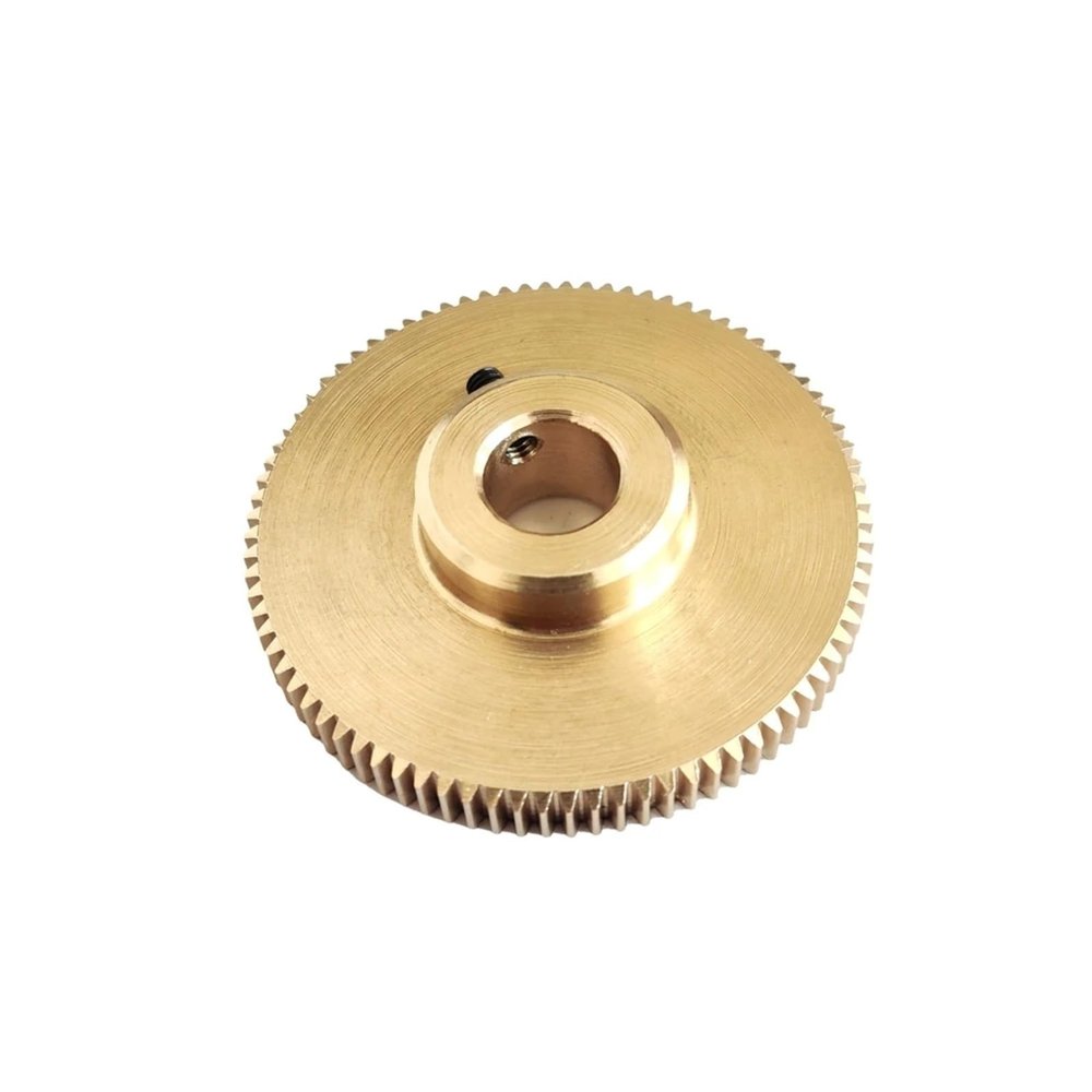 ELILANEY 1-Piece Brass Cylindrical Gear, Module 0.5, 60-Tooth Spur Gear, M3 Screw, 15 mm Step, 5 mm Hole