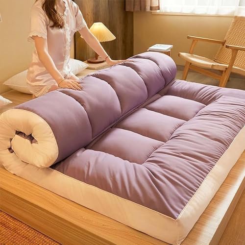 Japanese Foldable Futon Mattress, Thick Floor Mat, Double/Single Mattress Topper