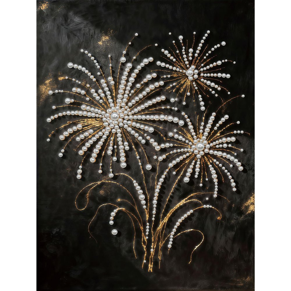 Partial-Drill Diamond Painting Bead Art with Frame, Flowers & Plants, 30 x 40 cm (01)