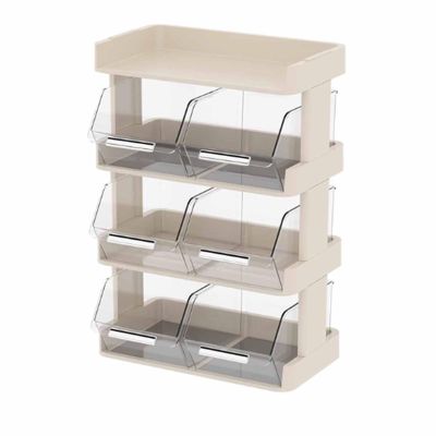 Tissting 4-Tier Tea Bag Organizer for Home & Kitchen, Cream White