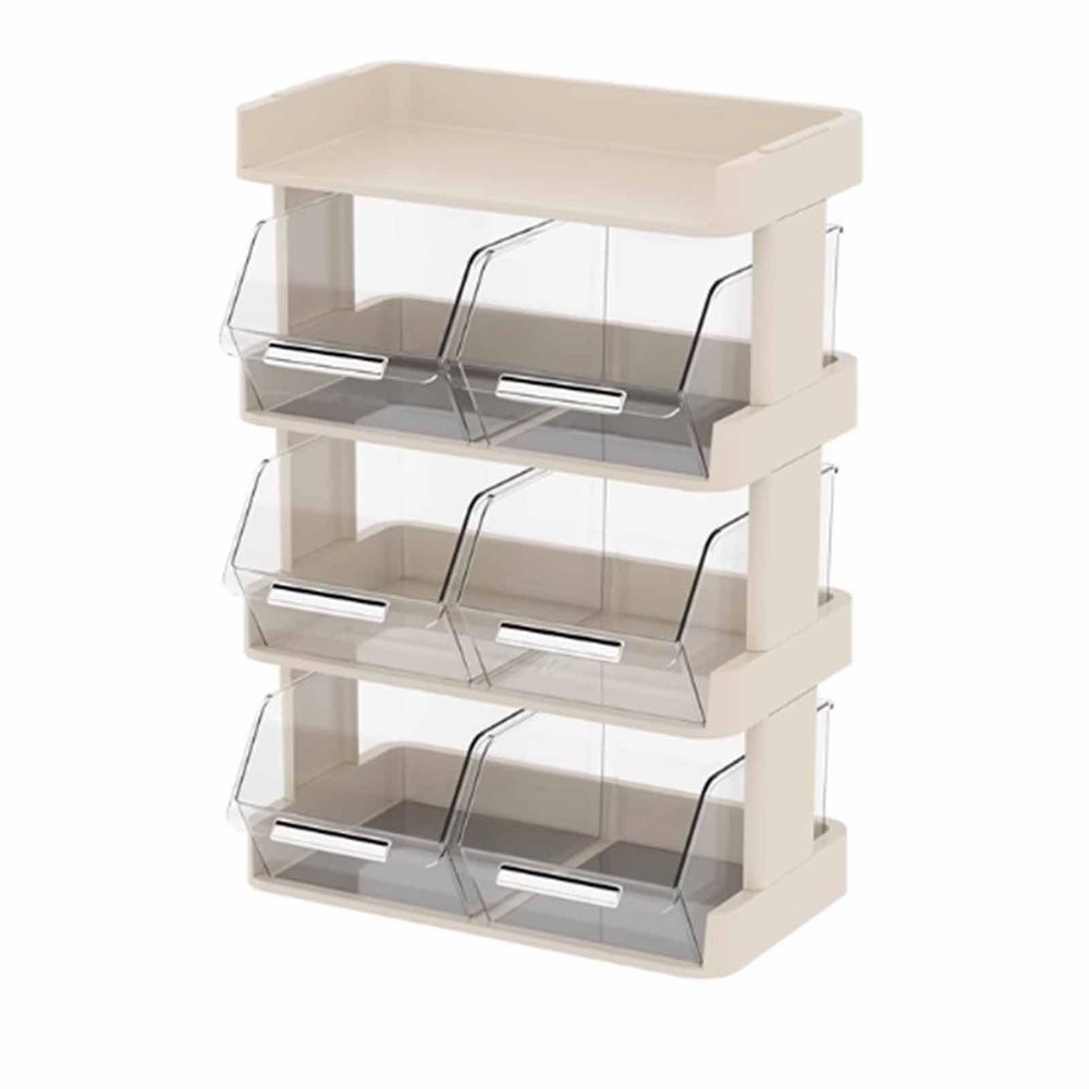 Tissting 4-Tier Tea Bag Organizer for Home & Kitchen, Cream White