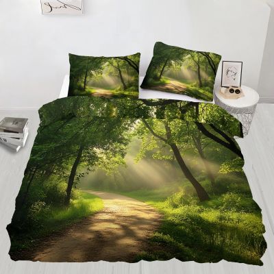 Forest Super King Duvet Cover Set – Autumn Landscape Jungle, 260 x 240 cm