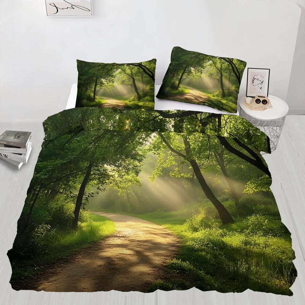 Forest Super King Duvet Cover Set – Autumn Landscape Jungle, 260 x 240 cm