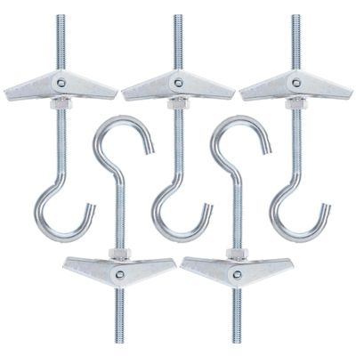 WOONEKY 5-Piece Galvanized Carbon Steel Toggle Anchors with Wing Nuts