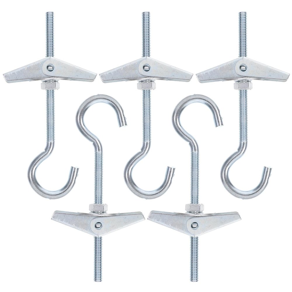 WOONEKY 5-Piece Galvanized Carbon Steel Toggle Anchors with Wing Nuts