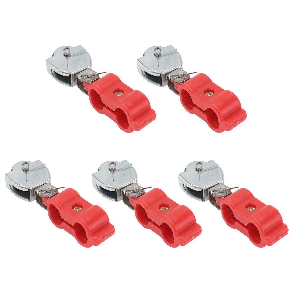Steel Cable Pulleys, 5-Piece Set, Metal and Plastic, for Industrial Lifting