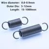 AUNANGLJSCS Heavy-Duty Extension Spring with Hooks, 0.8–0.9 mm Wire, 5–12 mm OD, 15–1000 mm Length view 2