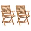 Bucmath Folding Teak Garden Chairs, Set of 2 view 1
