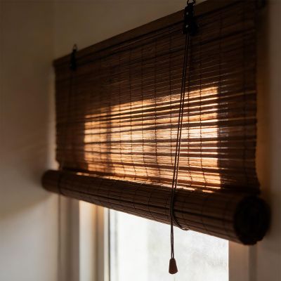 Bamboo Roller Blind 70 x 80 cm, Privacy, Light-Filtering, Indoor/Outdoor