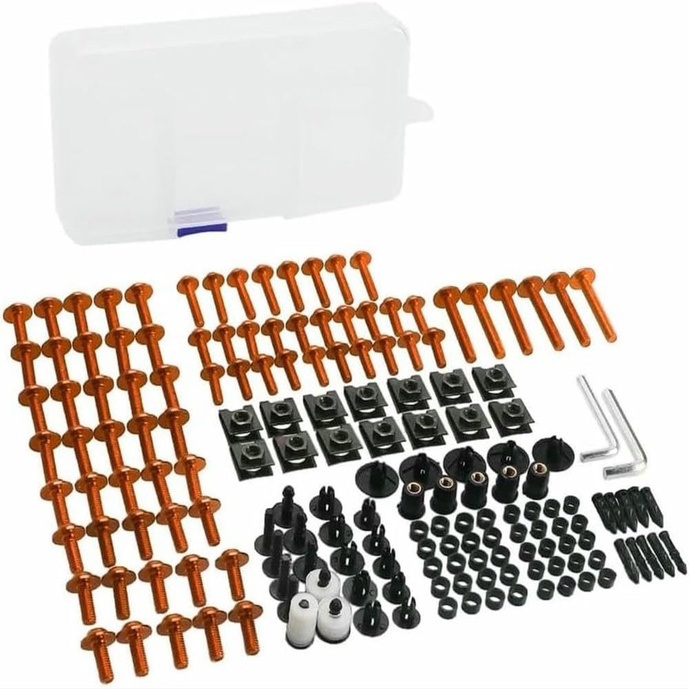DSYSRX 177-Piece Motorcycle Fairing Screw Set for Kawasaki ZX-12, ZX-14, Z1000, Z900, Z800, Z750, and Z650, Steel