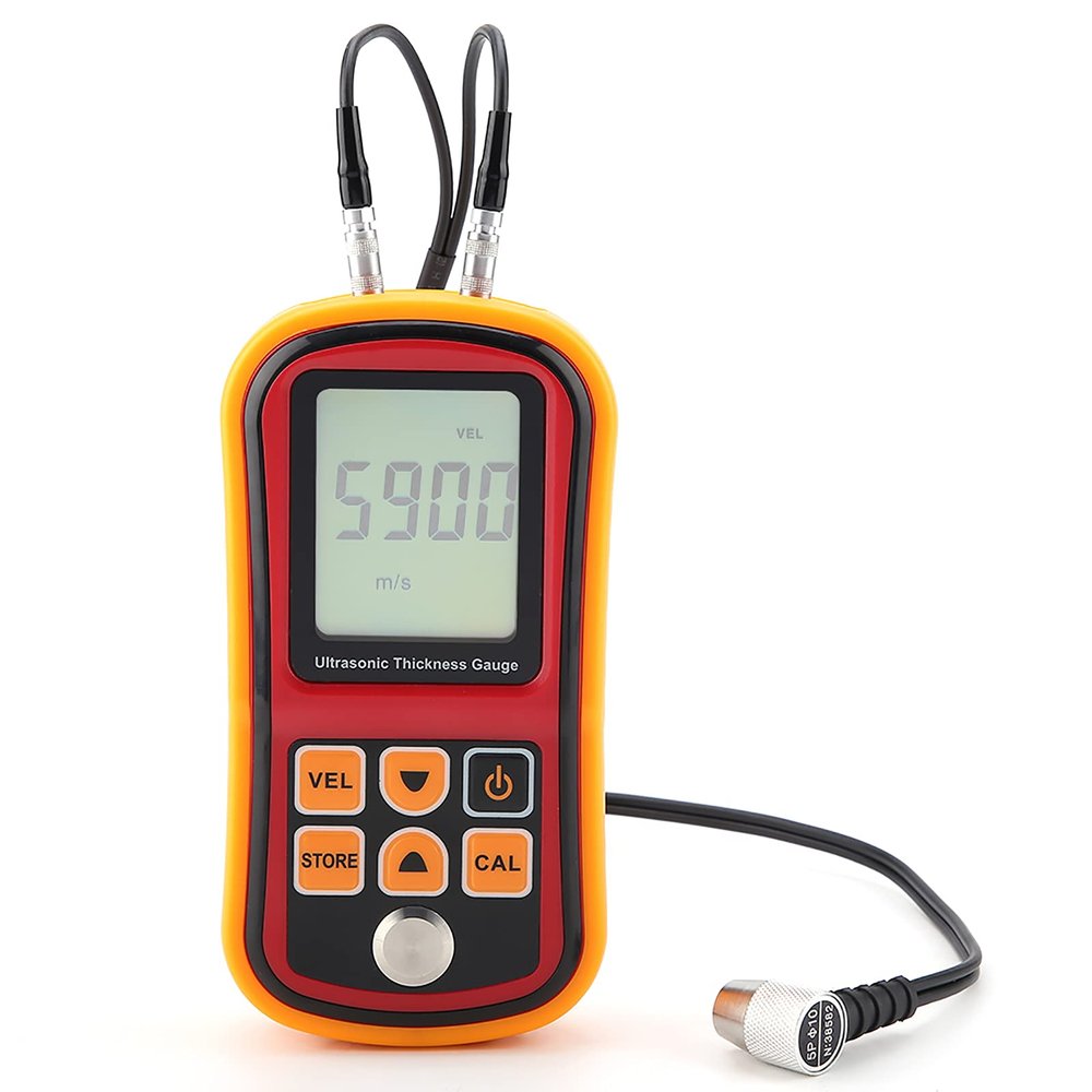 SIXRUN GM100 Digital Ultrasonic Thickness Gauge, Auto Calibration, LCD Display, 1.2–300 mm