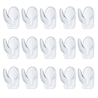 Small Self-Adhesive Transparent Plastic Wall Hooks, Extra-Strong, No Drilling, 10-Pack