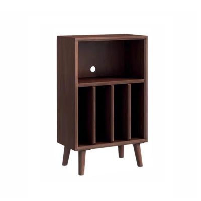 GEK208130 Freestanding Low Wooden CD Display Cabinet, Walnut