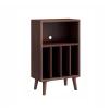 GEK208130 Freestanding Low Wooden CD Display Cabinet, Walnut view 1