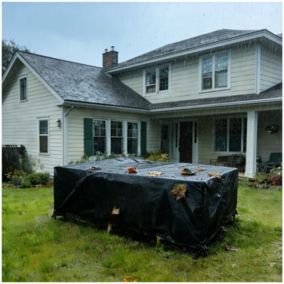 Waterproof Outdoor Furniture Cover, Black, 190 x 145 x 85 cm, 420D Oxford Fabric