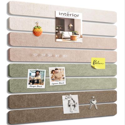 LeKuni Self-Adhesive Felt Bulletin Board, 8-Pack, 33 x 5 cm, Linen Dusk