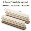 LeKuni Self-Adhesive Felt Bulletin Board, 8-Pack, 33 x 5 cm, Linen Dusk view 2