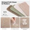 LeKuni Self-Adhesive Felt Bulletin Board, 8-Pack, 33 x 5 cm, Linen Dusk view 3