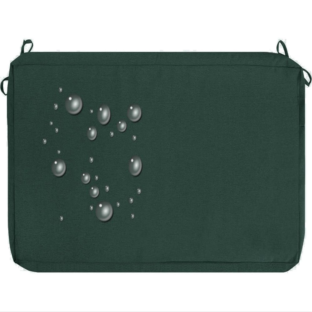 Custom Replacement Bench Cushion Cover, 8 cm Thick, Zippered Linen, Non-Slip, Dark Green, 160 x 60 x 8 cm
