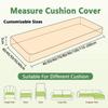 Custom Replacement Bench Cushion Cover, 8 cm Thick, Zippered Linen, Non-Slip, Dark Green, 160 x 60 x 8 cm view 3