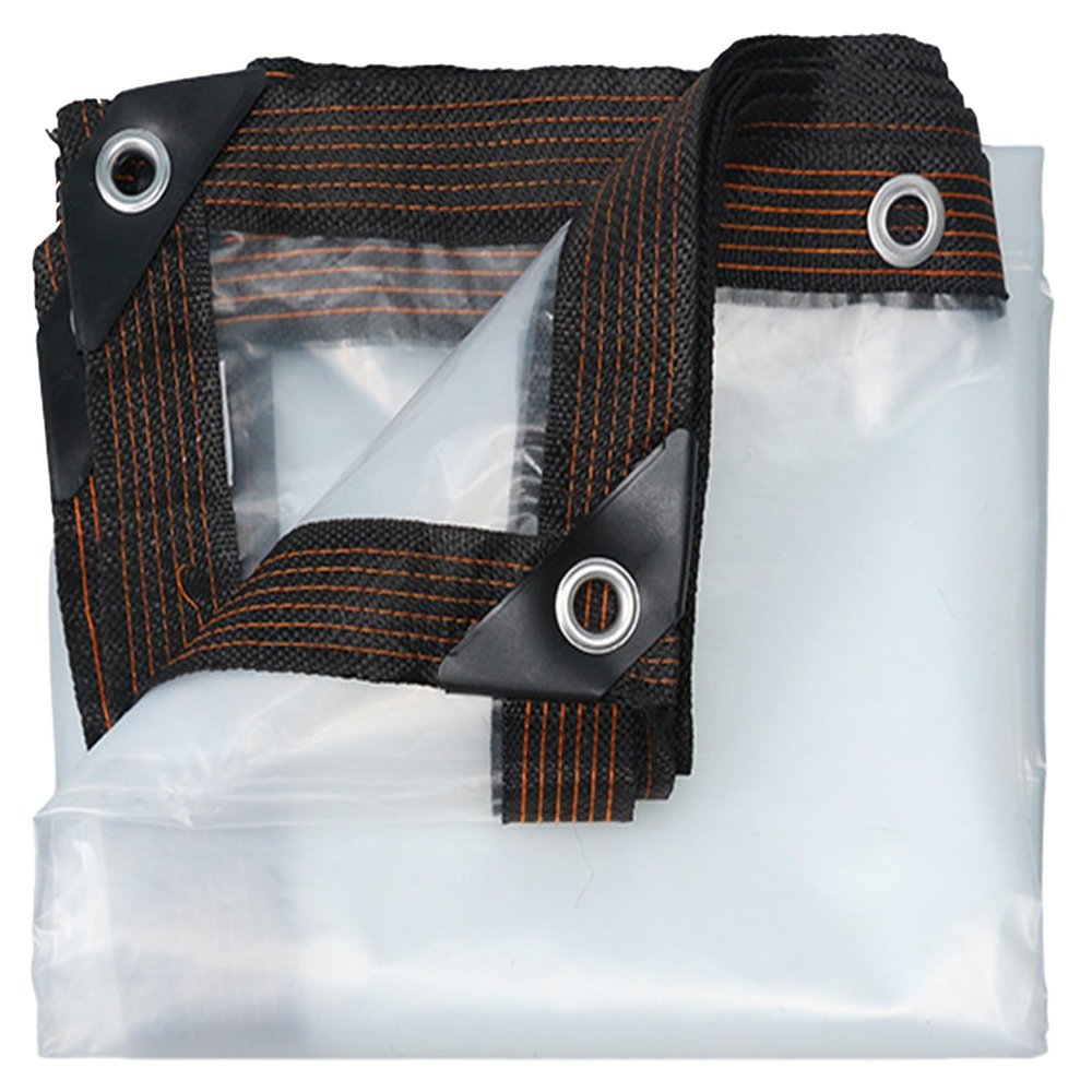 Transparent Tarp with Eyelets 200 x 210 cm, Waterproof 80 g/m² Cover, Reinforced Corners