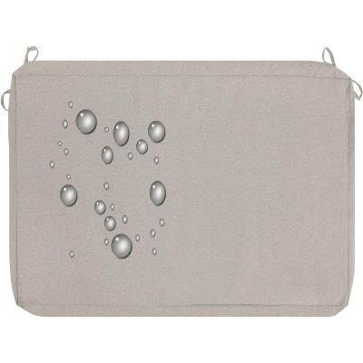 Custom Bench Cushion Cover, 8 cm, Linen, Light Khaki, 100 x 40 x 8 cm