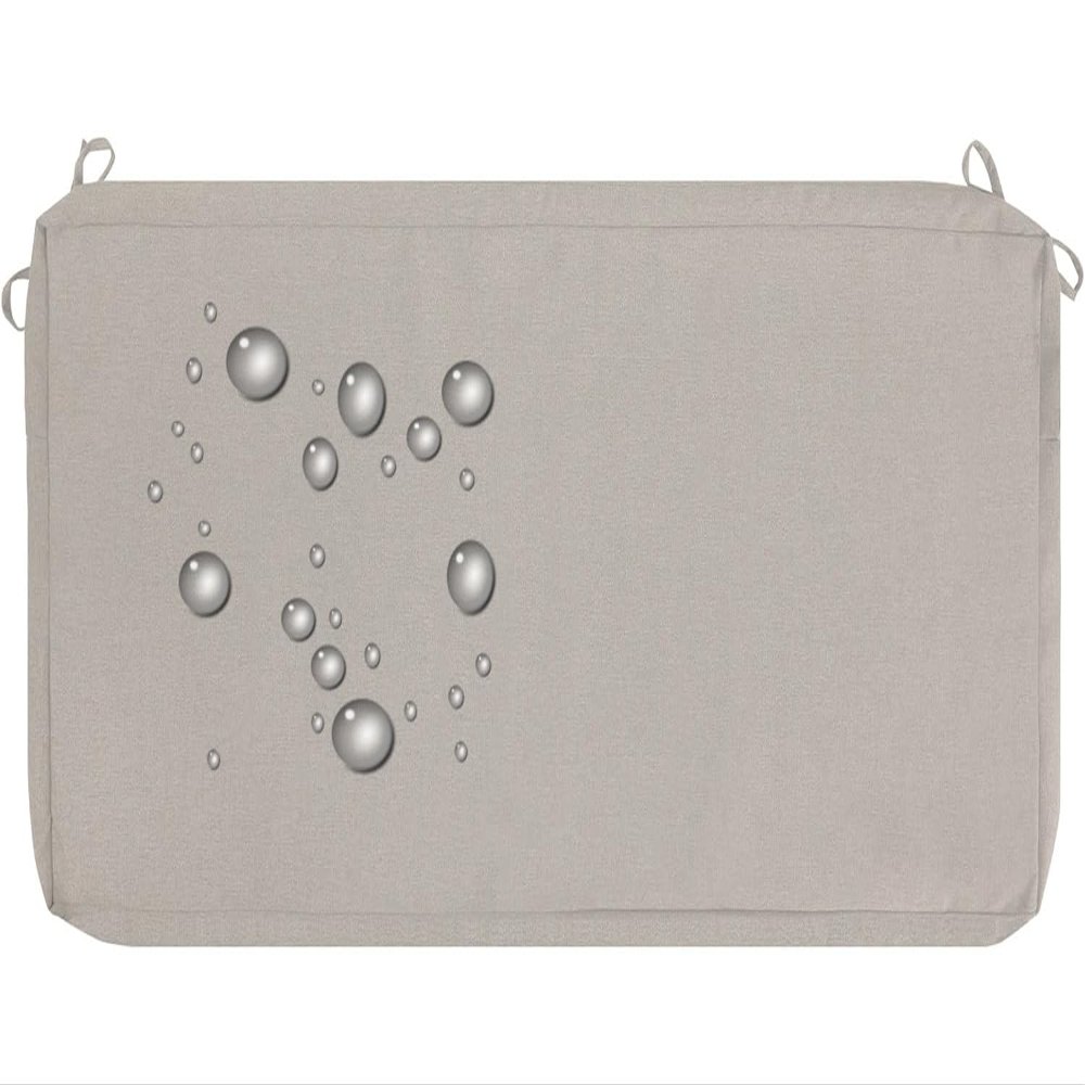 Custom Bench Cushion Cover, 8 cm, Linen, Light Khaki, 100 x 40 x 8 cm
