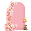 Double-Sided Wedding Arch Backdrop Cover, Rounded Top, Pink, 0.8 x 1.8 m view 1