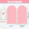 Double-Sided Wedding Arch Backdrop Cover, Rounded Top, Pink, 0.8 x 1.8 m view 2