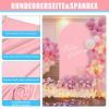 Double-Sided Wedding Arch Backdrop Cover, Rounded Top, Pink, 0.8 x 1.8 m view 3
