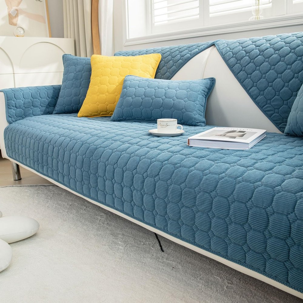 AXHMZYD Sofa Cover for 3/2/4/1-Seater and L-Shaped Sofas, Non-Slip Sofa Throw, A, 45 x 45 cm (1 pc)