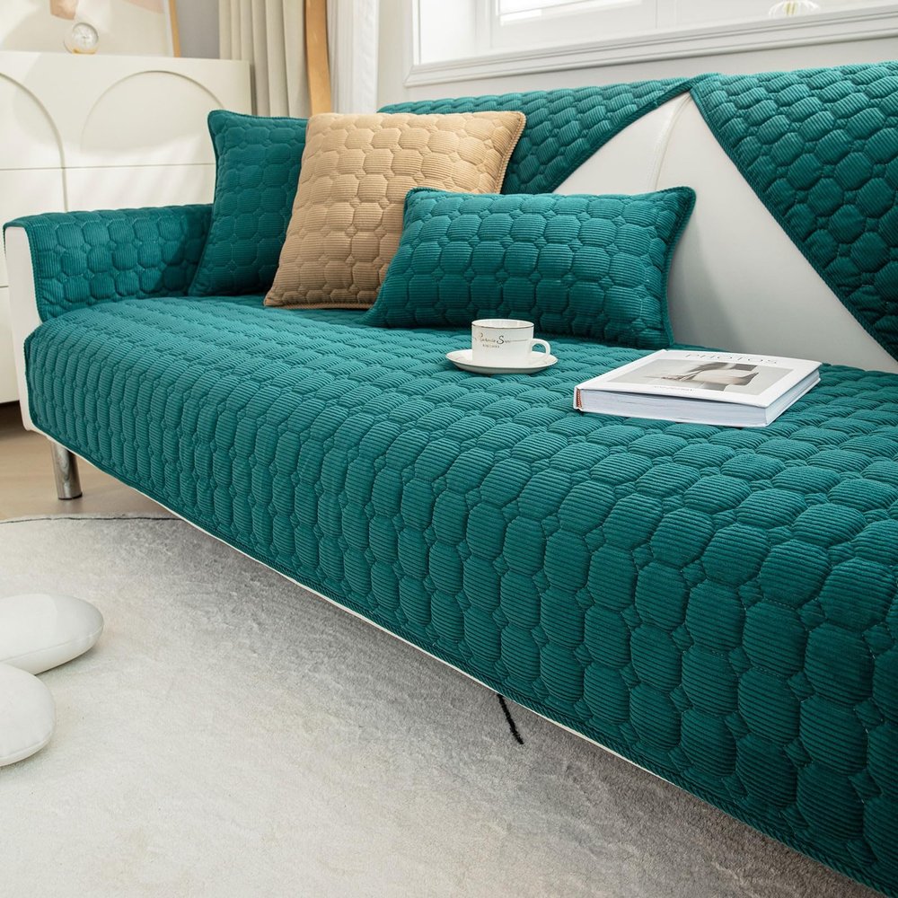 AXHMZYD Sofa Cover for 3/2/4/1-Seater and L-Shaped Sectional Sofas, Non-Slip Sofa Throw, E, 110 x 240 cm (1 pc)