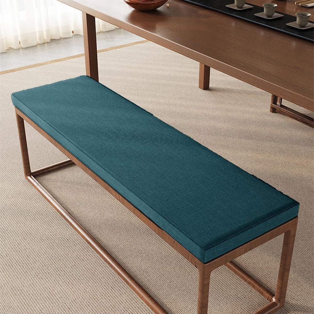 3 cm Thick Removable Bench Cushion, Dark Blue, 140 x 30 x 3 cm