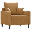Bucmath Velvet Armchair with Ottoman, Brown view 4
