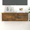WDGJJFECNMUEHI Wall-Mounted Cabinet, Smoked Oak, 60 x 26 x 18.5 cm, TV Furniture with 2 Drawers view 1