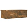 WDGJJFECNMUEHI Wall-Mounted Cabinet, Smoked Oak, 60 x 26 x 18.5 cm, TV Furniture with 2 Drawers view 2