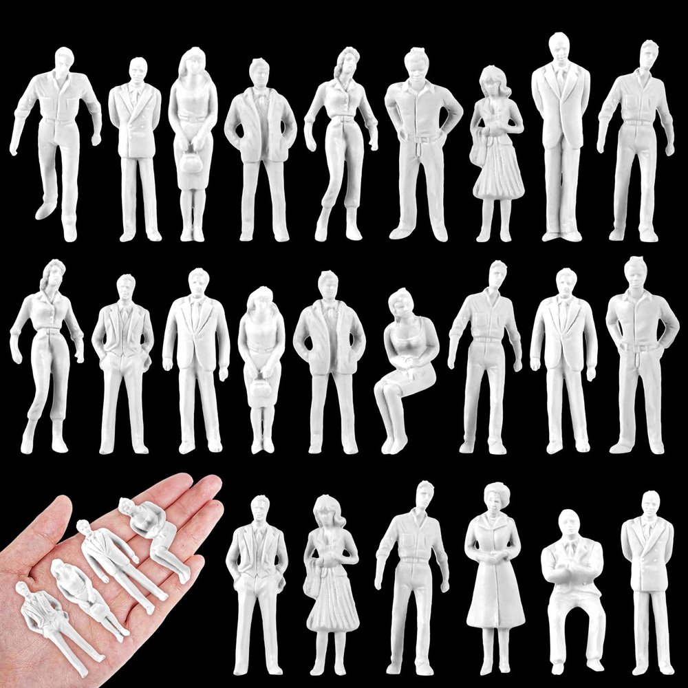 Namalu 30 Miniature People Figures for Model Making, 1:30 Scale