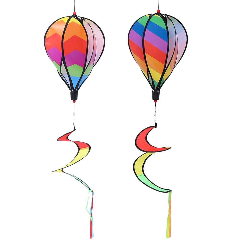 Fabric and PVC Hot Air Balloon Wind Spinners, 2-Pack