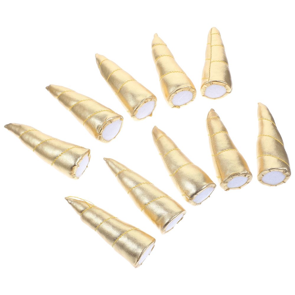 10-Piece Gold Fabric Unicorn Horn Hair Clips for Crafts