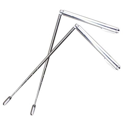Stainless Steel Dowsing Rods, 2-Piece, Foldable and Telescopic, Silver