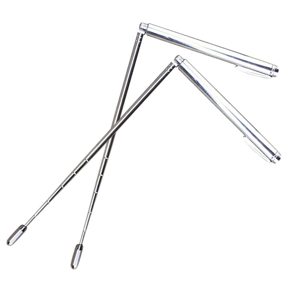 Stainless Steel Dowsing Rods, 2-Piece, Foldable and Telescopic, Silver
