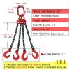 CHZDPP Grade 80 4-Leg Lifting Chain Sling with Hooks, 28T, 13.1 ft (4 m) view 2