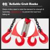 CHZDPP Grade 80 4-Leg Lifting Chain Sling with Hooks, 28T, 13.1 ft (4 m) view 4
