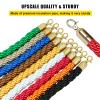 4-Piece Yellow Velvet Rope Stanchion Set with Polished D-Hooks view 2
