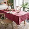 Plaid Rectangular Tablecloth, Stain-Resistant, Red, 90 x 90 cm view 2