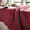 Plaid Rectangular Tablecloth, Stain-Resistant, Red, 90 x 90 cm view 4